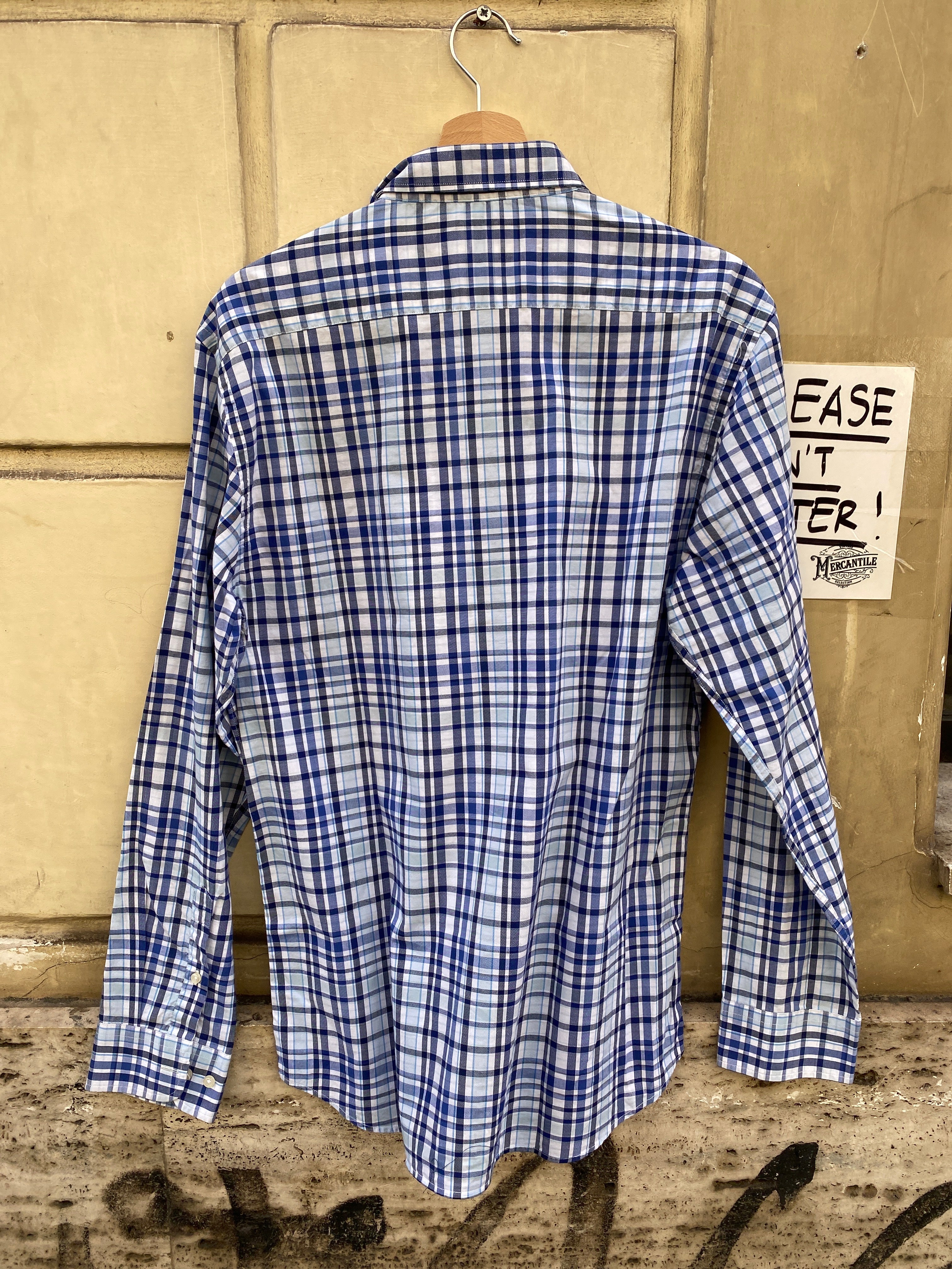 CAMICIA A QUADRI AZZURRI DA UOMO