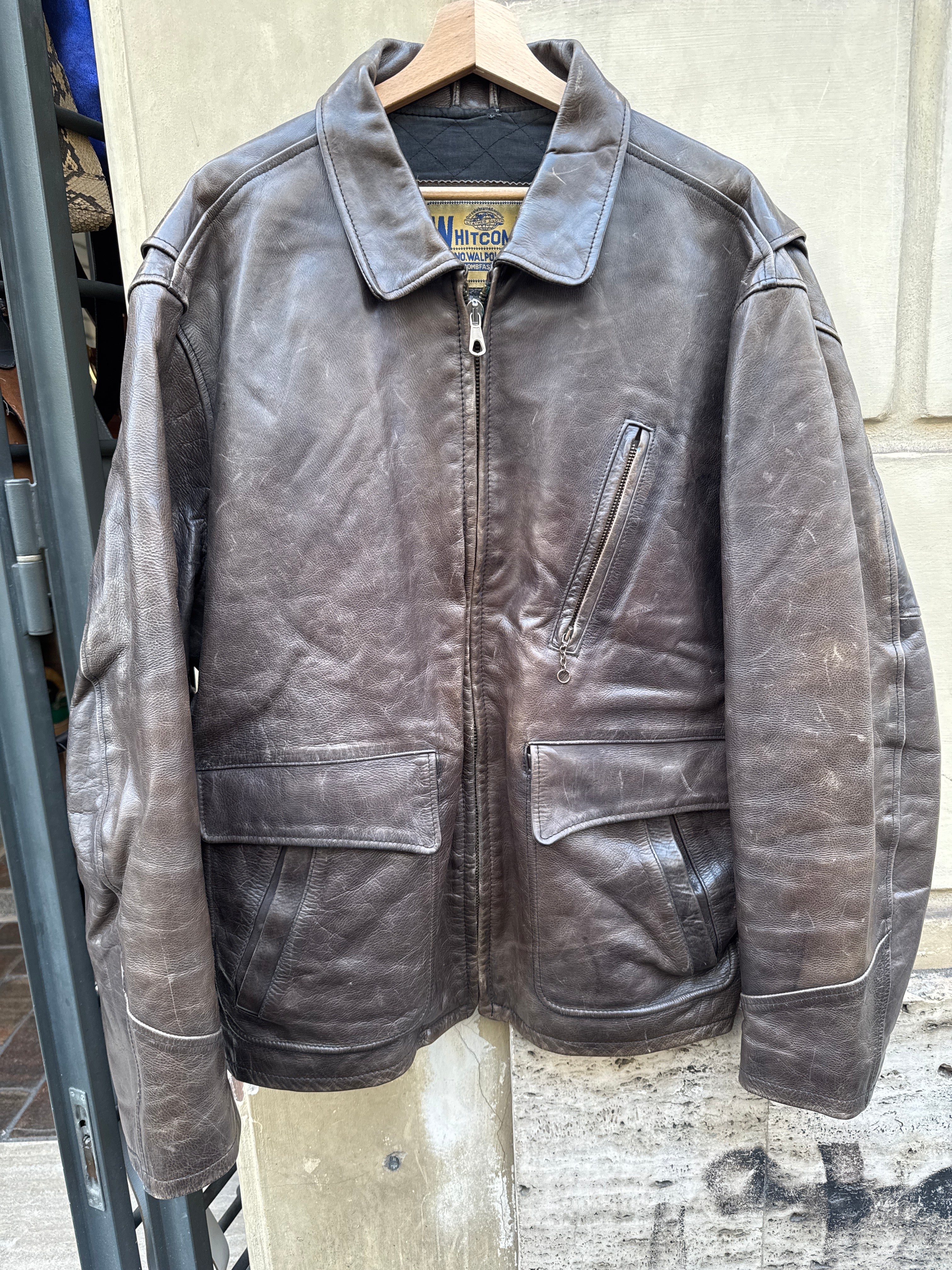 BOMBER IN PELLE MARRONE DA UOMO