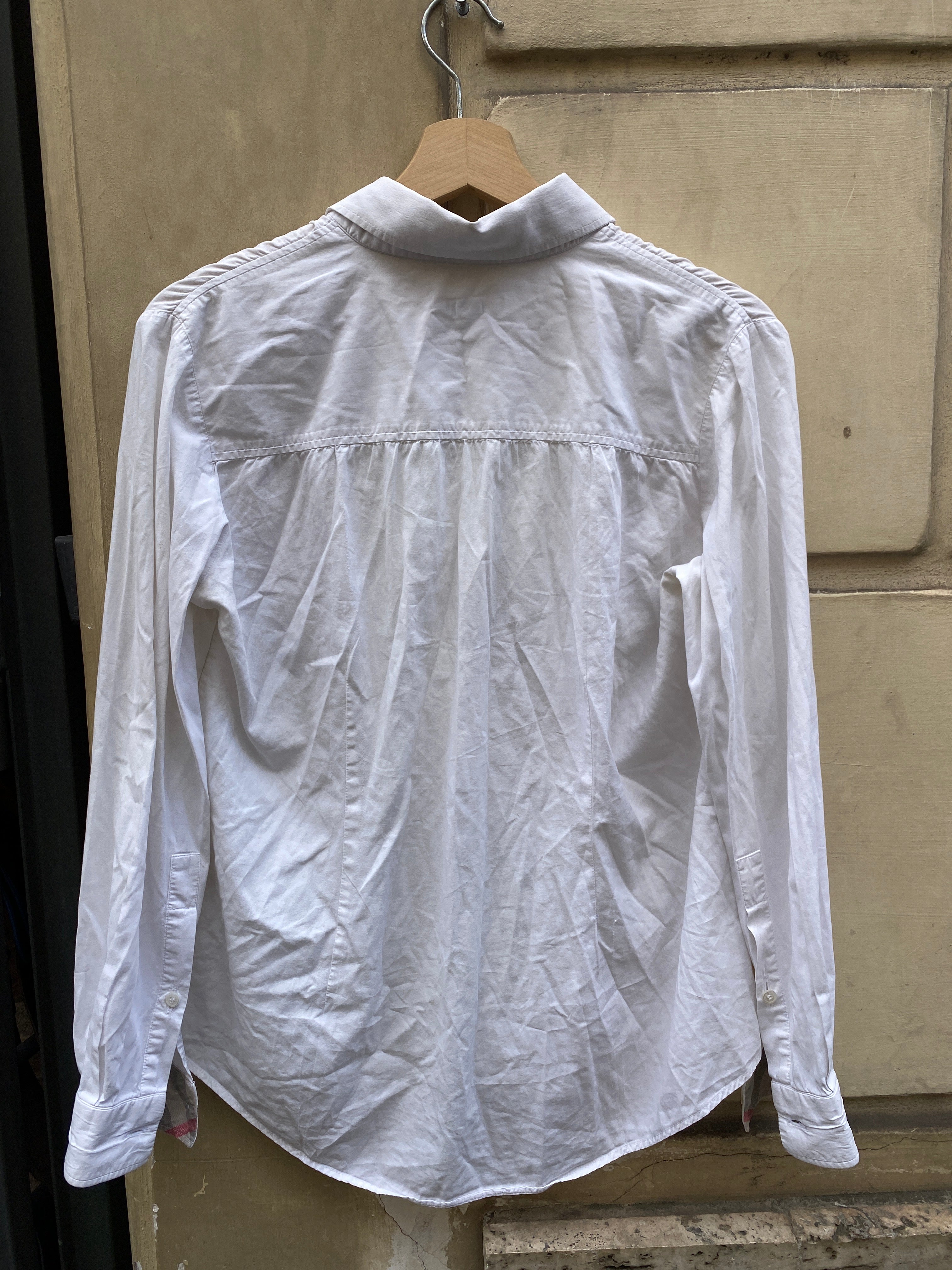 CAMICIA BIANCA COLLETTO E POLSINI A SCACCHI