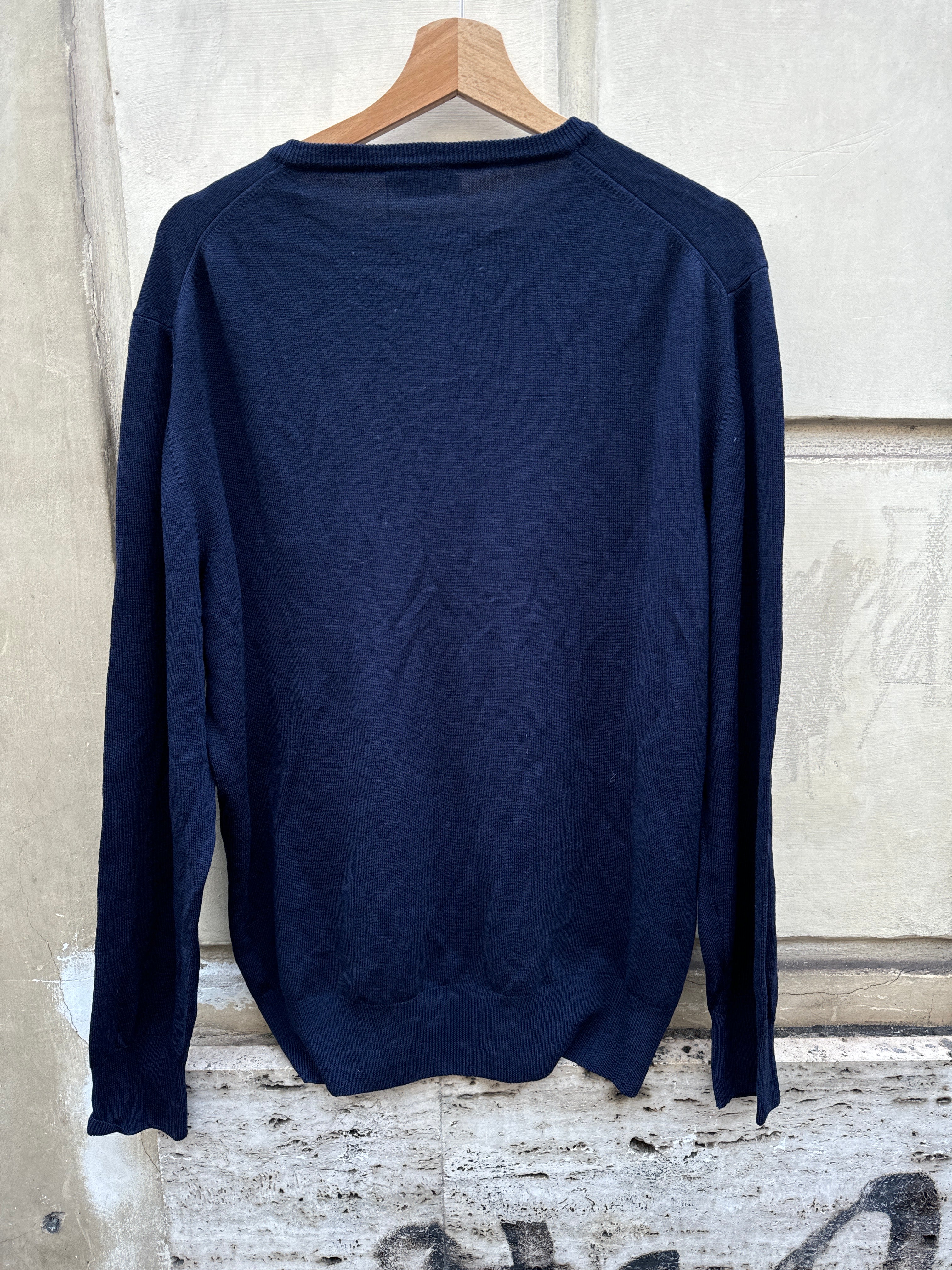 MAGLIONE BLU SCOLLO A V DA UOMO