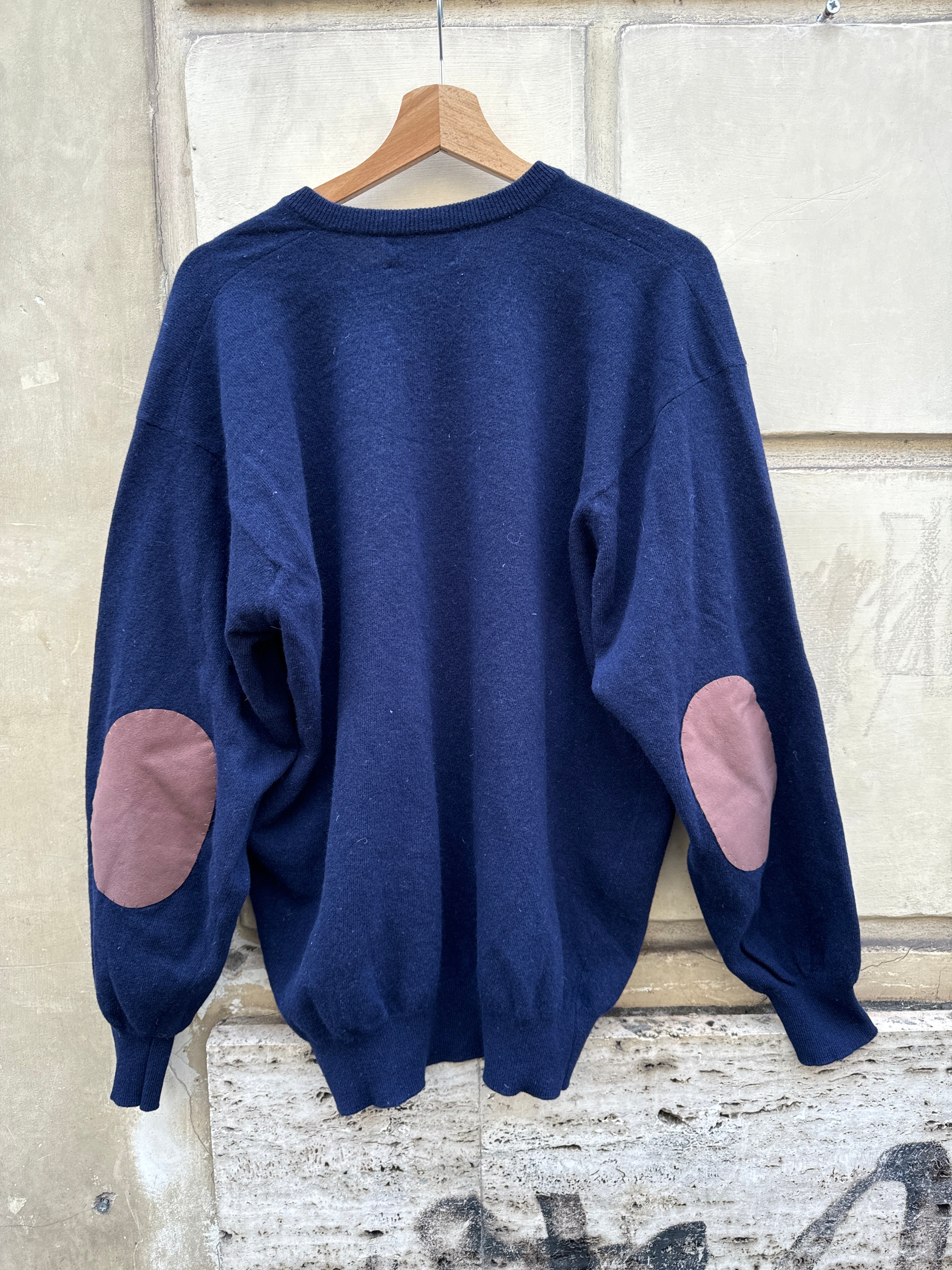 MAGLIONE SCOLLO A V BLU DA UOMO