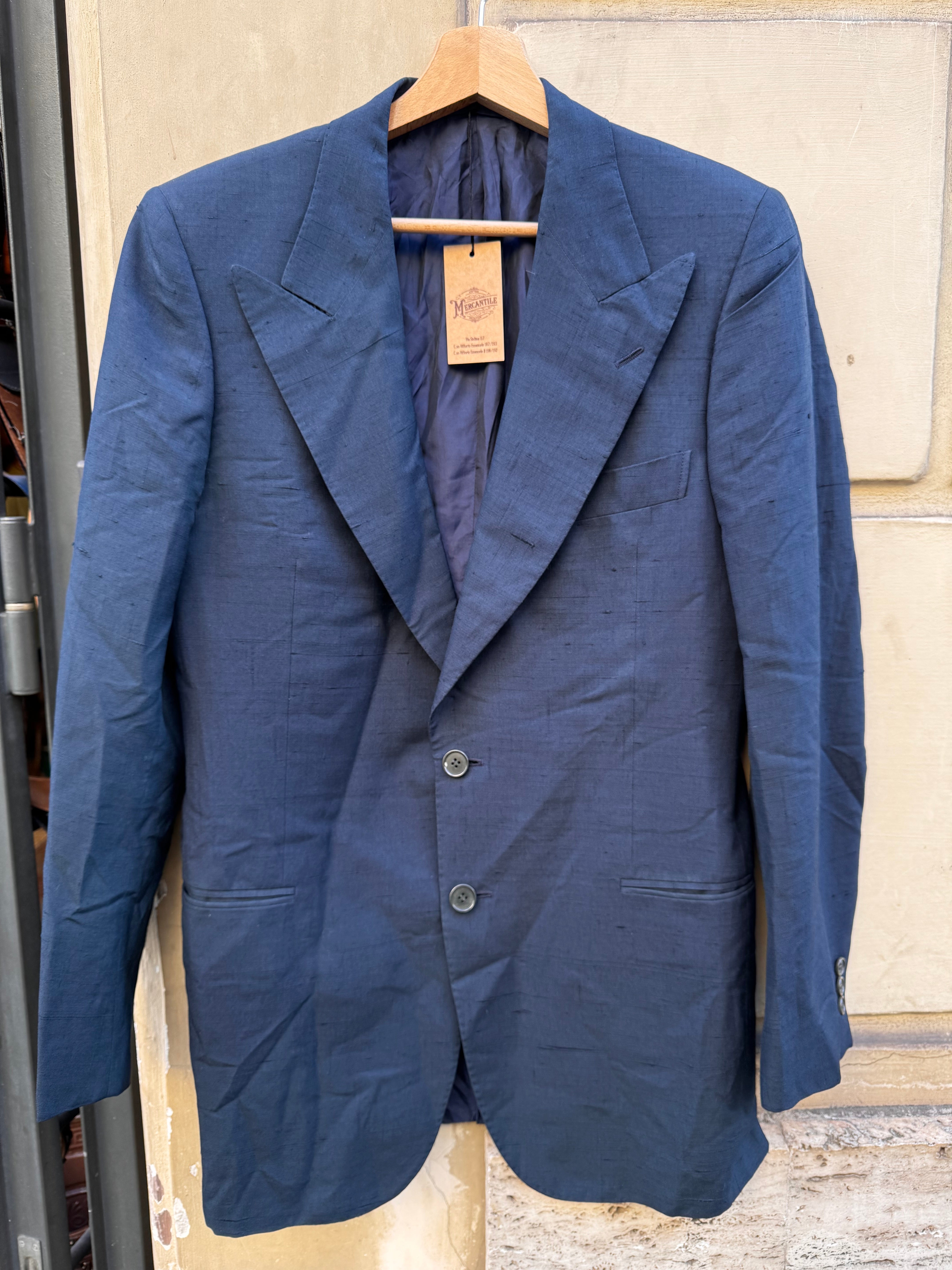 BLAZER BLU IN SETA DA UOMO