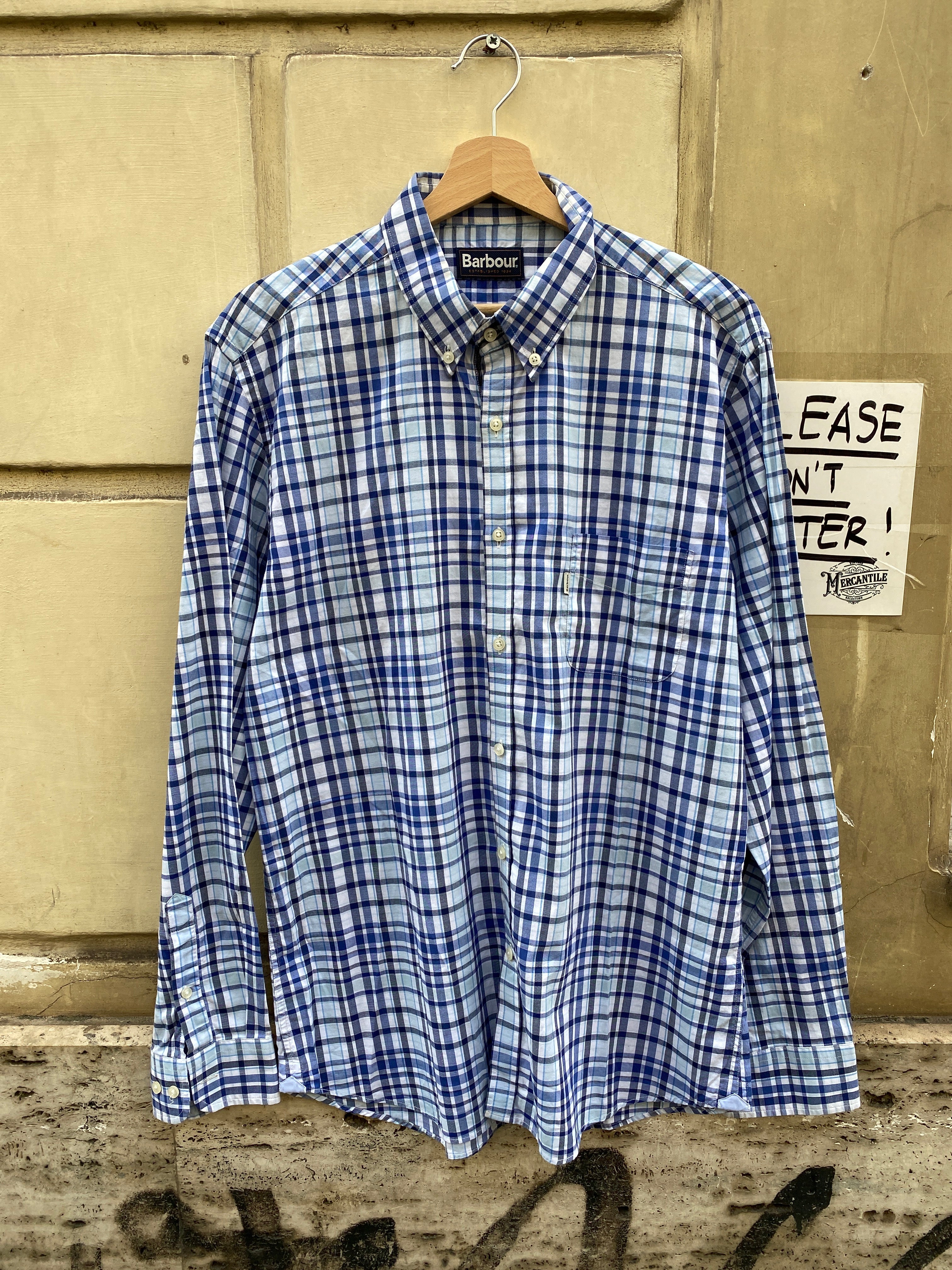 CAMICIA A QUADRI AZZURRI DA UOMO