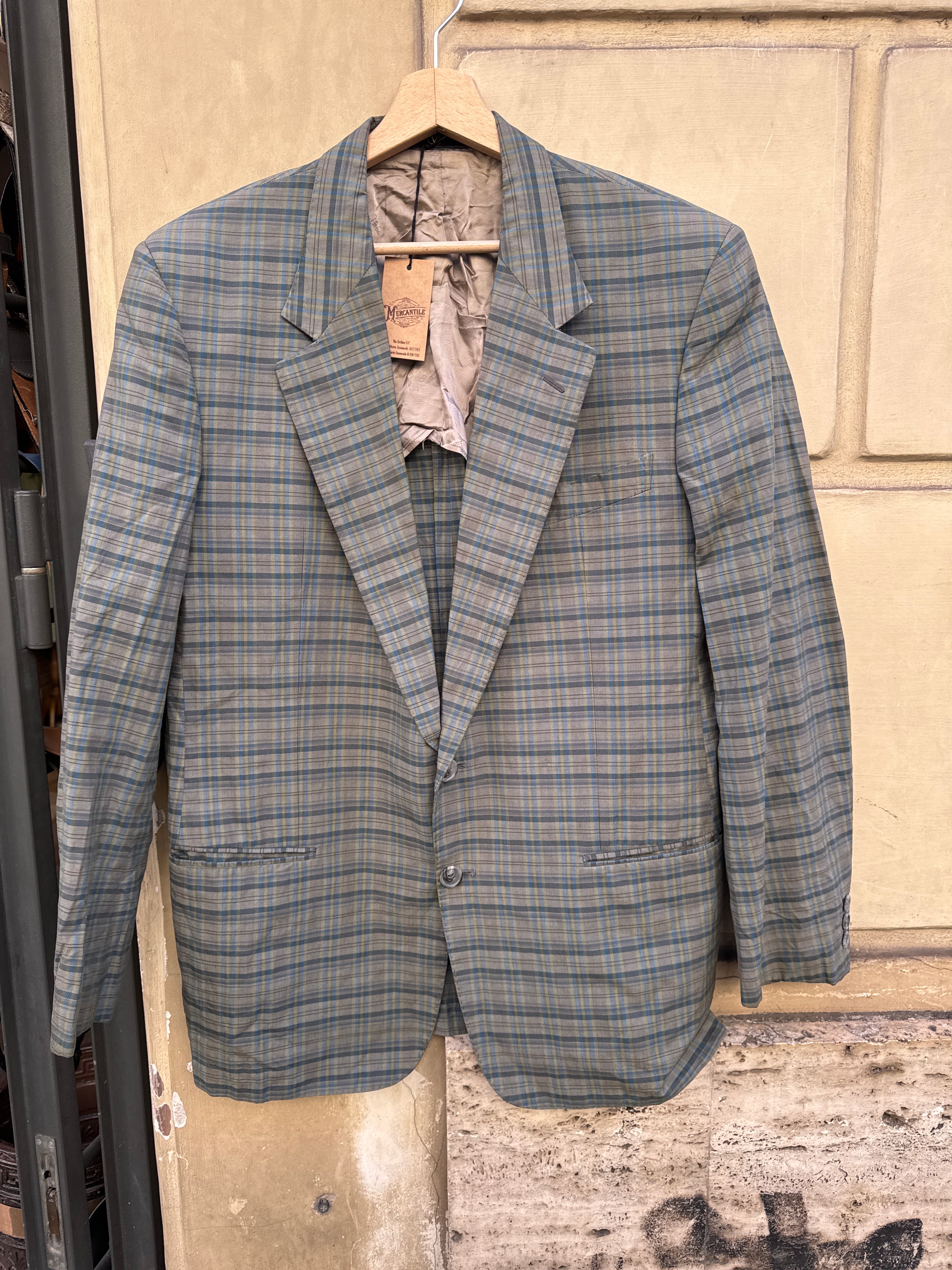 BLAZER FANTASIA A QUADRI VERDE E BLU DA UOMO