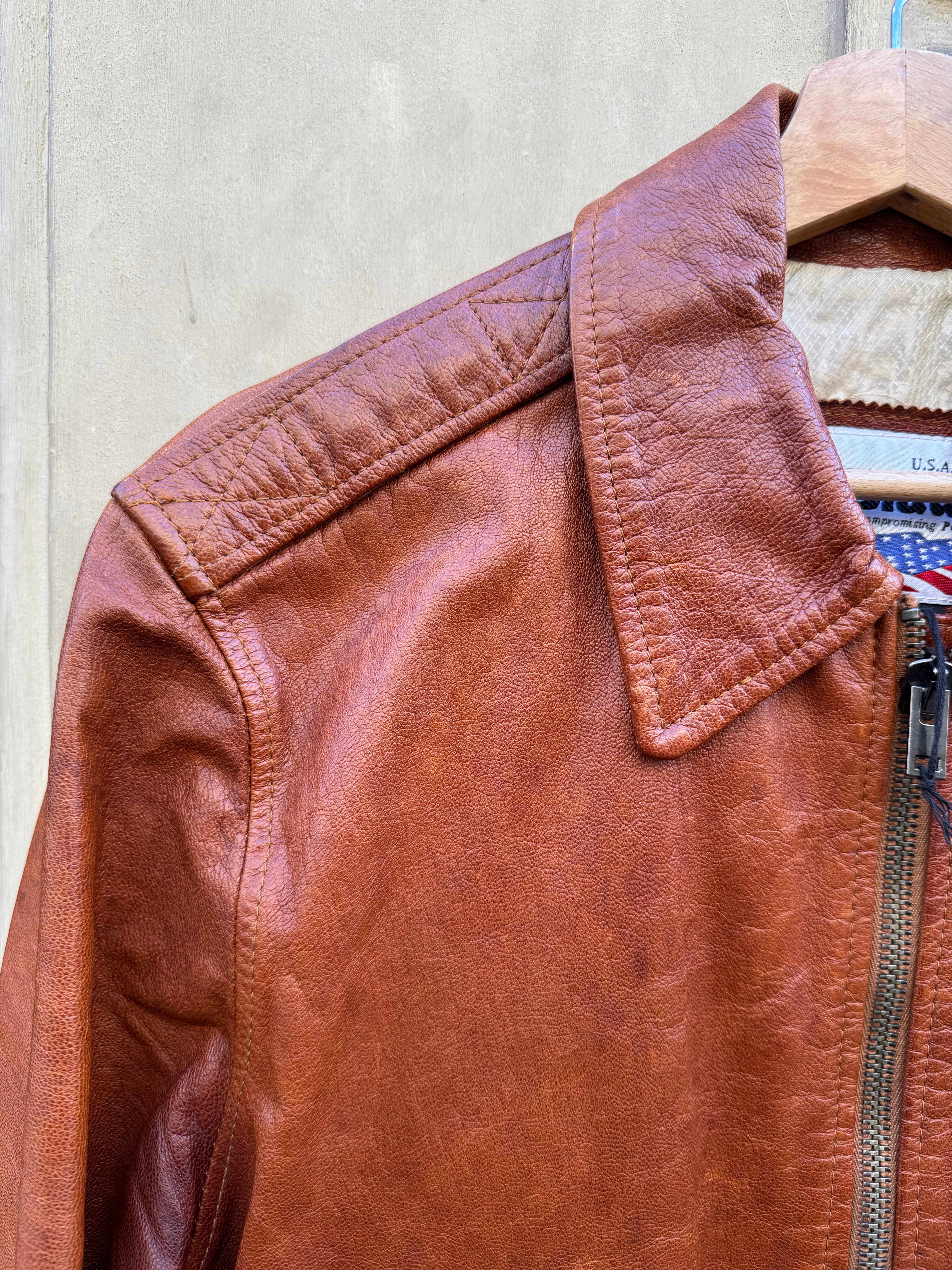 GIACCA PELLE CON PATCH LOGO DA UOMO