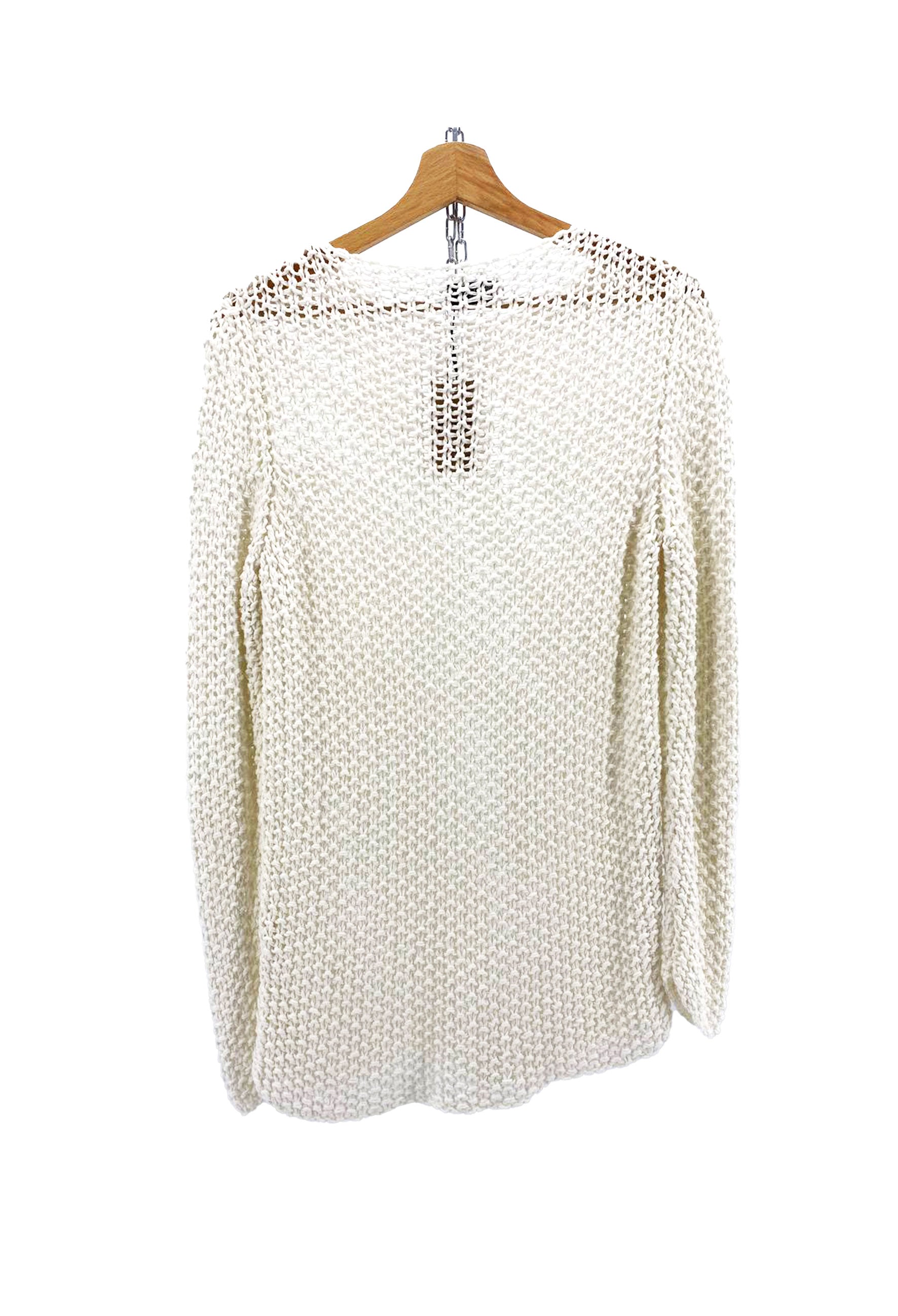 MAGLIONE A MAGLIA BIANCO DA DONNA