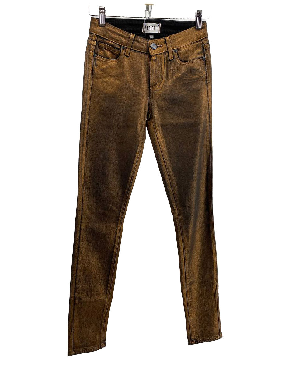 JEANS SKINNY BRONZO METALLIZZATO DA DONNA