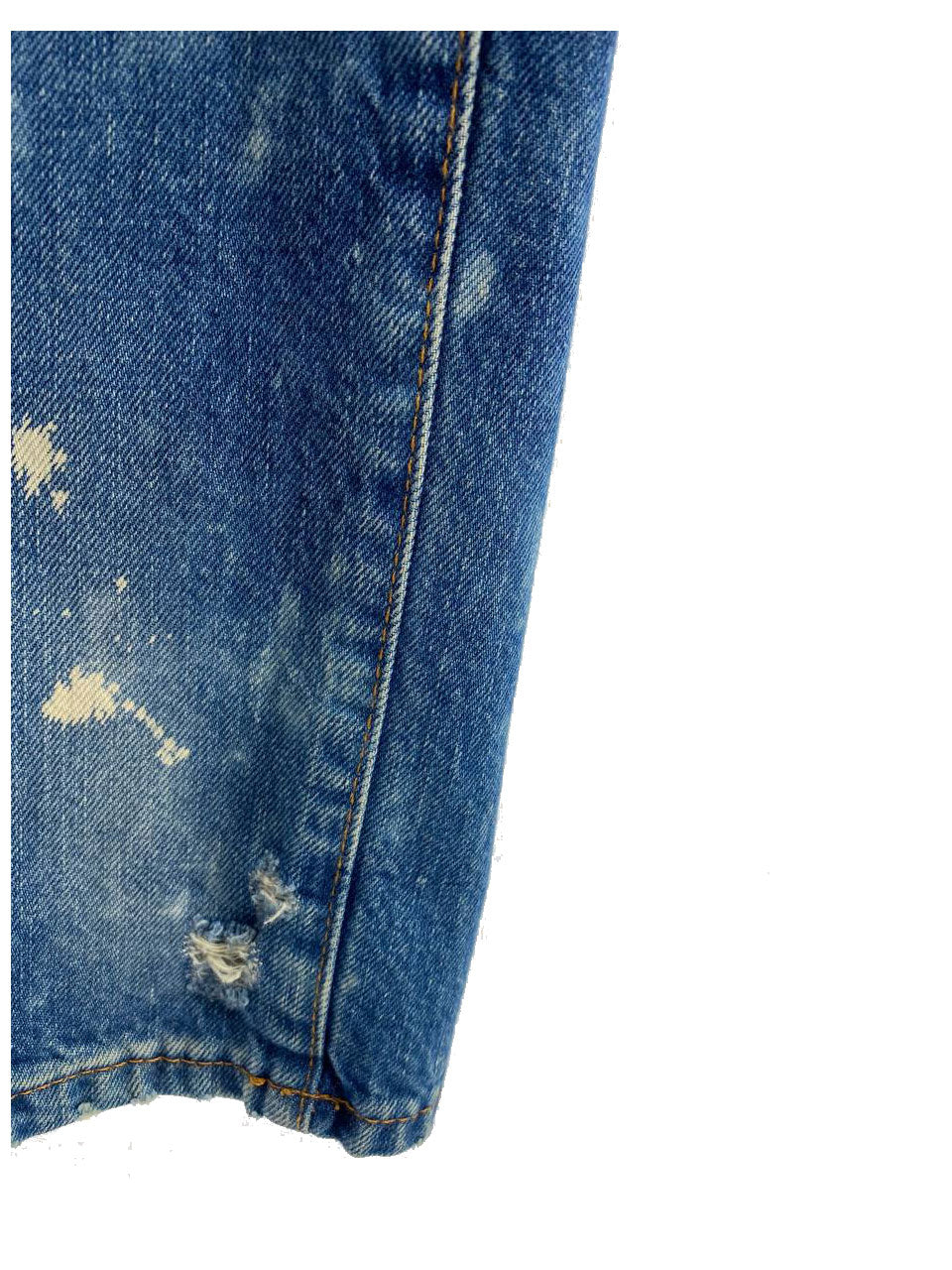 JEANS CON STRAPPI E MACCHIE DI VERNICE DA DONNA