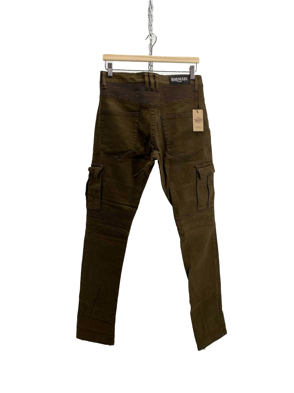 PANTALONI VERDI MILITARI PLURITASCHE DA UOMO