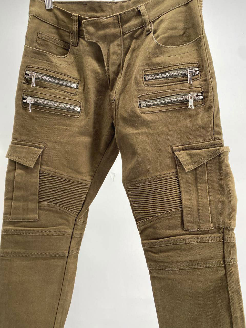 PANTALONI VERDI MILITARI PLURITASCHE DA UOMO