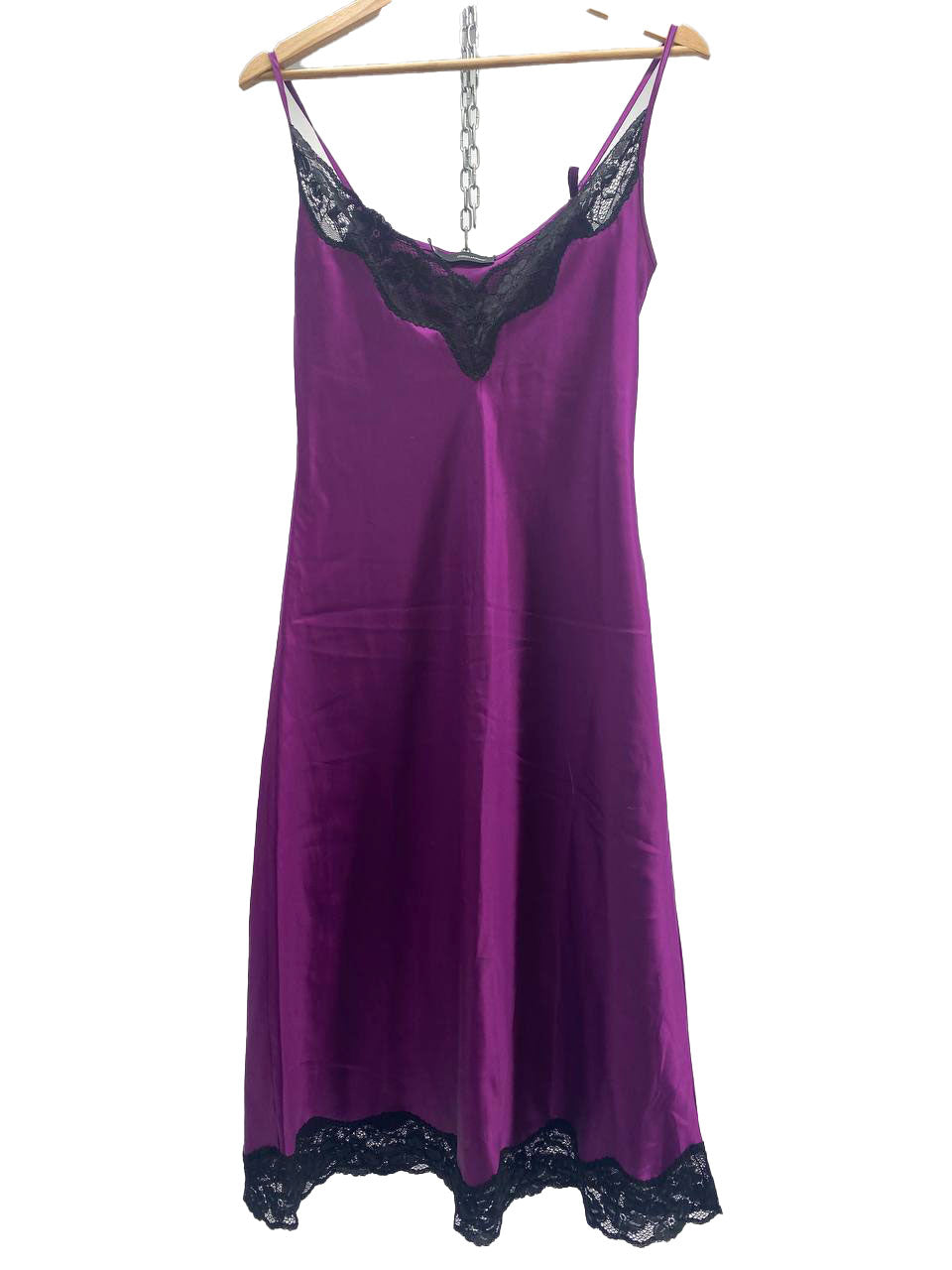 VESTITO VIOLA CON PIZZO