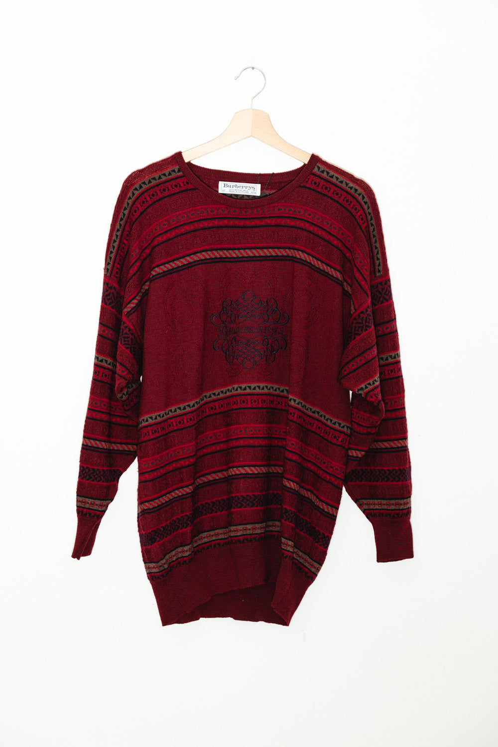 MAGLIONE A RIGHE BORDEAUX DA UOMO