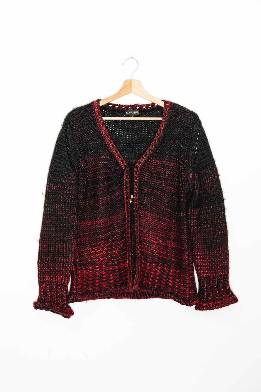 CARDIGAN NERO E ROSSO DA DONNA