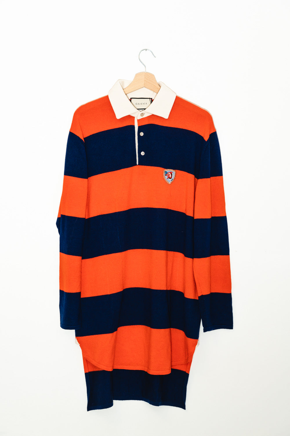 POLO OVERSIZE A RIGHE BLU E ARANCIONE UNISEX