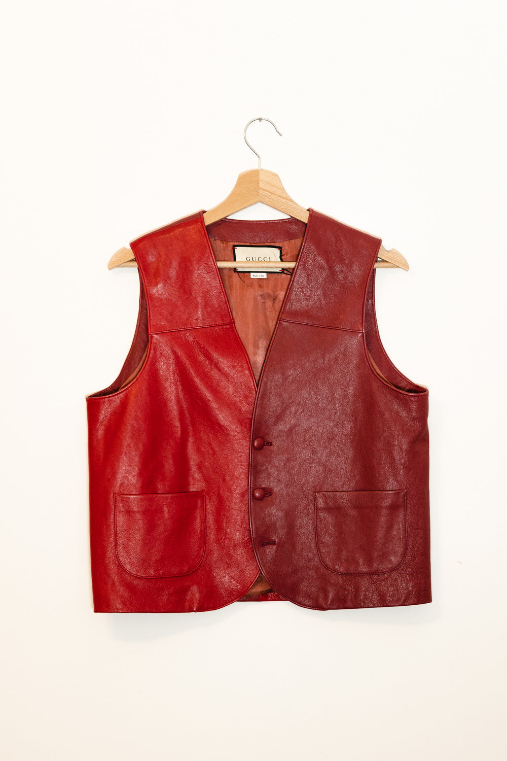 GILET BICOLOR ROSSO BORDEAUX DA UOMO